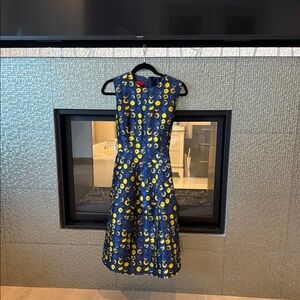 Carolina Herrera Midnight Black Dress with Sunny Yellow Accents